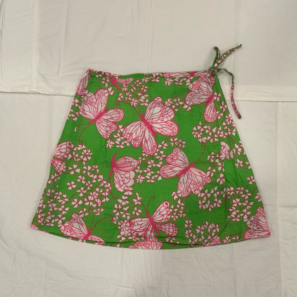 Lilly Pulitzer Green and Pink Floral Skirt